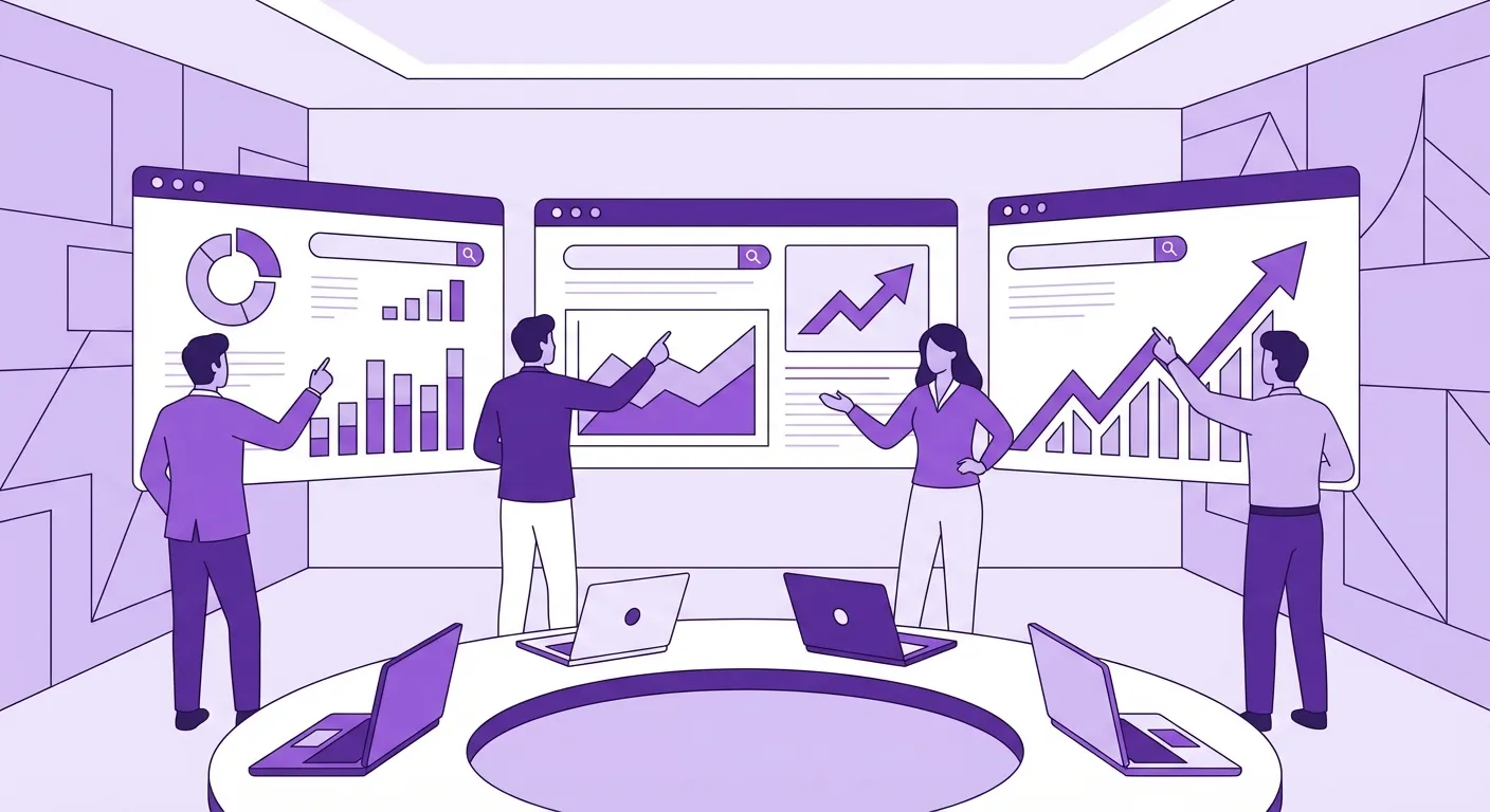 Echipa Marketrix analizând strategia SEO